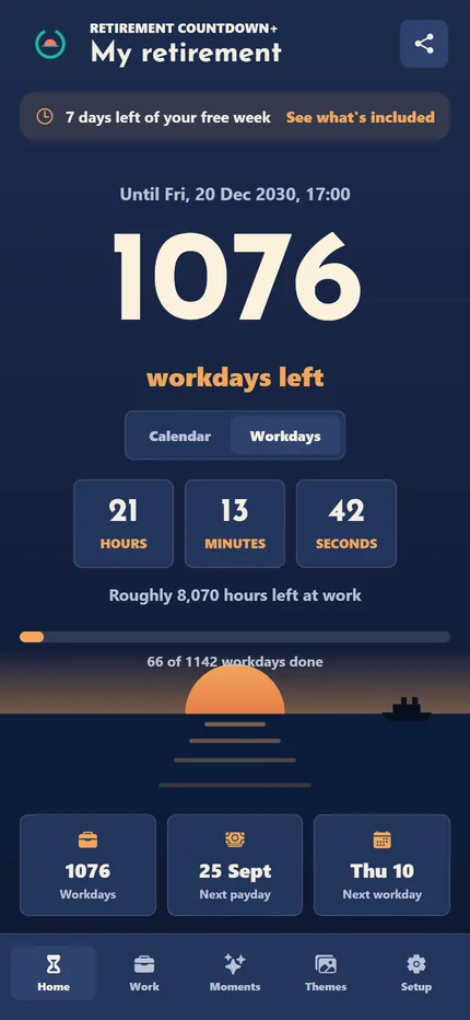 Last Light theme: the sun setting into a dark sea